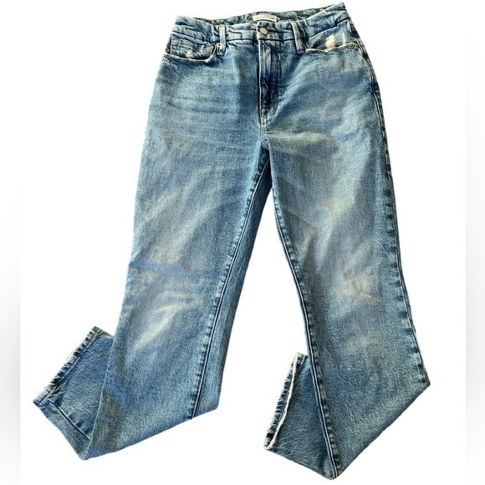 Good American High Rise Distressed Relaxed Fit Jeans